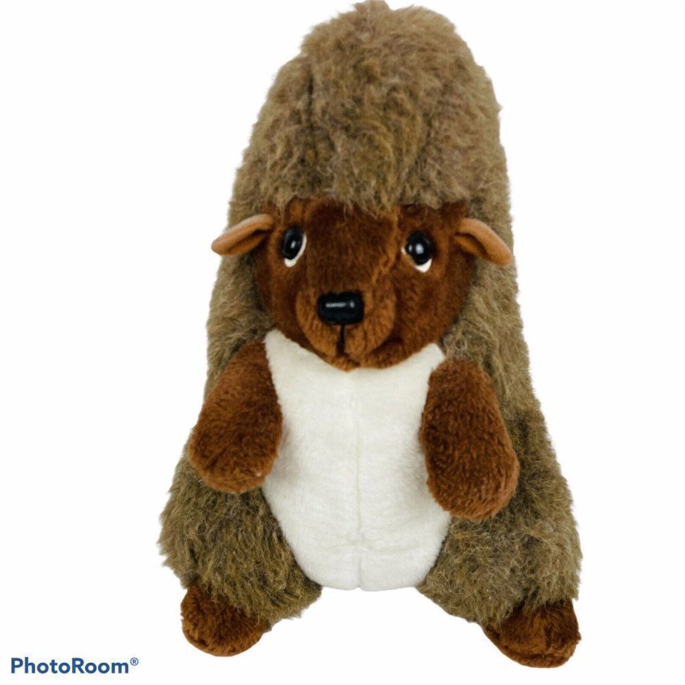 Vintage 80s Mighty Star Hedgehog Prairie Dog Plush Stuffed Animal Korea Kawaii